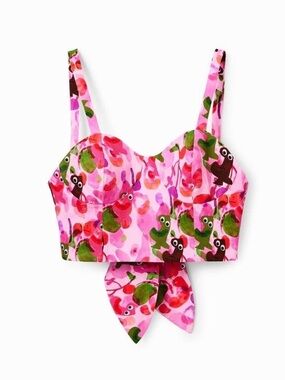 NWT Desigual x Lacroix Pink Corset Top size M